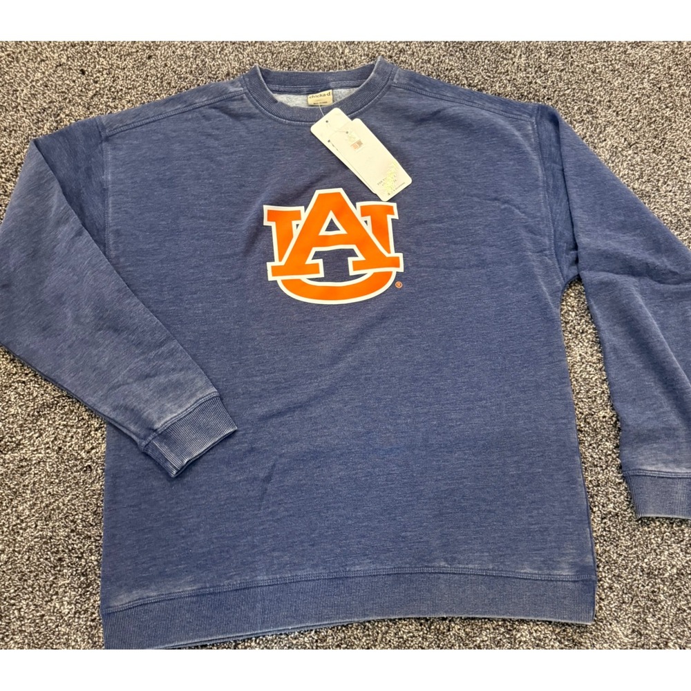 Auburn Sweatshirt Mens M Blue NCAA Football Acid Wash chicka-d NEW